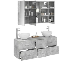 Vonios baldų rinkinys 4 pcs Betono pilka