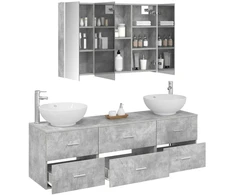 Vonios baldų rinkinys 4 pcs Betono pilka