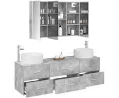 Vonios baldų rinkinys 4 pcs Betono pilka