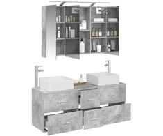 Vonios baldų rinkinys 4 pcs Betono pilka