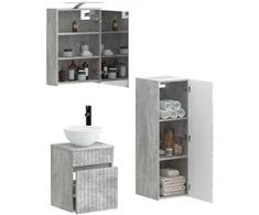 Vonios baldų rinkinys 4 pcs Betono pilka