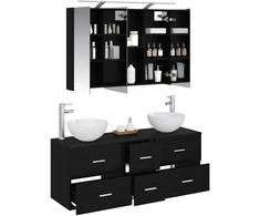 Vonios baldų rinkinys 4 pcs Juodojo ąžuolo