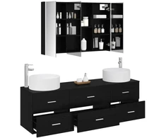 Vonios baldų rinkinys 4 pcs Juodojo ąžuolo