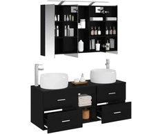 Vonios baldų rinkinys 4 pcs Juodojo ąžuolo