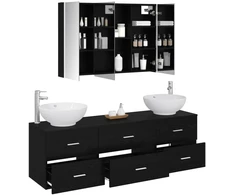 Vonios baldų rinkinys 4 pcs Juodojo ąžuolo