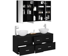 Vonios baldų rinkinys 4 pcs Juodojo ąžuolo