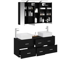 Vonios baldų rinkinys 4 pcs Juodojo ąžuolo