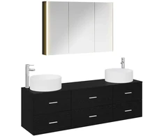 Vonios baldų rinkinys 4 pcs Juodojo ąžuolo