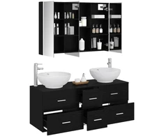 Vonios baldų rinkinys 4 pcs Juodojo ąžuolo