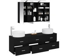 Vonios baldų rinkinys 4 pcs Juodojo ąžuolo