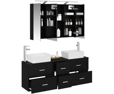 Vonios baldų rinkinys 4 pcs Juodojo ąžuolo