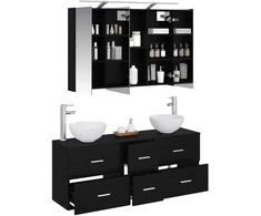 Vonios baldų rinkinys 4 pcs Juodojo ąžuolo