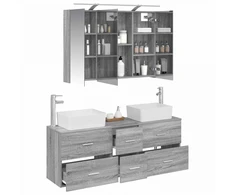 Vonios baldų rinkinys 4 pcs Pilka Sonoma