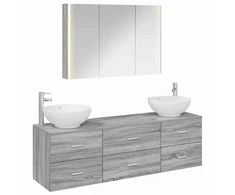 Vonios baldų rinkinys 4 pcs Pilka Sonoma
