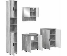 Vonios baldų rinkinys su saugykla 4 pcs Pilkas Sonoma