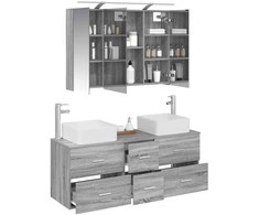 Vonios baldų rinkinys 4 pcs Pilka Sonoma