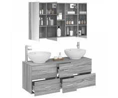 Vonios baldų rinkinys 4 pcs Pilka Sonoma