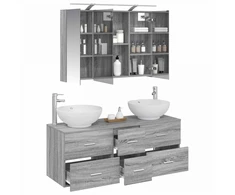 Vonios baldų rinkinys 4 pcs Pilka Sonoma