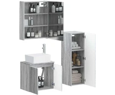 Vonios baldų rinkinys 4 pcs Pilka Sonoma