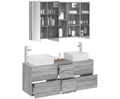 Vonios baldų rinkinys 4 pcs Pilka Sonoma