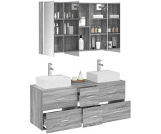 Vonios baldų rinkinys 4 pcs Pilka Sonoma