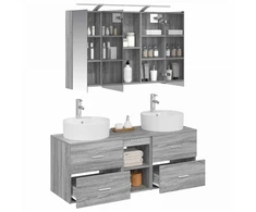 Vonios baldų rinkinys 4 pcs Pilka Sonoma