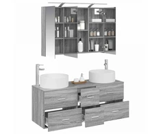 Vonios baldų rinkinys 4 pcs Pilka Sonoma