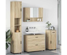 Vonios baldų rinkinys su stalčių 4 pcs Sonoma ąžuolas