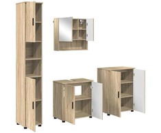 Vonios baldų rinkinys su saugykla 4 pcs Sonoma ąžuolas