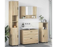 Vonios baldų rinkinys su stalčių 4 pcs Sonoma ąžuolas
