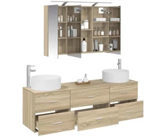 Vonios baldų rinkinys 4 pcs Sonoma ąžuolas