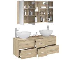Vonios baldų rinkinys 4 pcs Sonoma ąžuolas