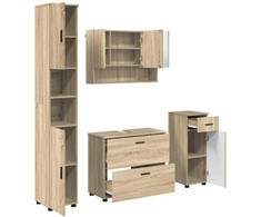 Vonios baldų rinkinys su stalčių 4 pcs Sonoma ąžuolas