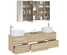 Vonios baldų rinkinys 4 pcs Sonoma ąžuolas