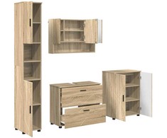 Vonios baldų rinkinys su stalčių 4 pcs Sonoma ąžuolas