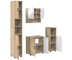 Vonios baldų rinkinys su saugykla 4 pcs Sonoma ąžuolas