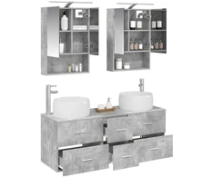 Vonios baldų rinkinys 5 pcs Betono pilka