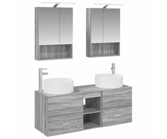 Vonios baldų rinkinys 5 pcs Pilka Sonoma