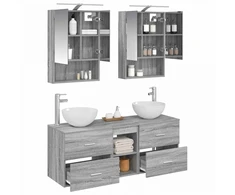 Vonios baldų rinkinys 5 pcs Pilka Sonoma