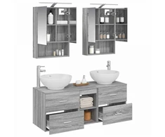Vonios baldų rinkinys 5 pcs Pilka Sonoma