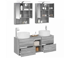 Vonios baldų rinkinys 5 pcs Pilka Sonoma