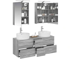 Vonios baldų rinkinys 5 pcs Pilka Sonoma