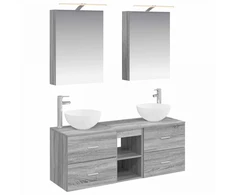 Vonios baldų rinkinys 5 pcs Pilka Sonoma