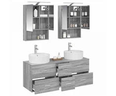 Vonios baldų rinkinys 5 pcs Pilka Sonoma