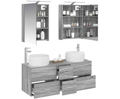Vonios baldų rinkinys 5 pcs Pilka Sonoma