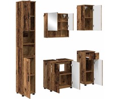 Vonios baldų rinkinys 5 vnt. Senovinis medis 61 x 35 x 64 cm
