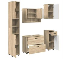 Vonios baldų rinkinys su stalčių 5 pcs Sonoma ąžuolas