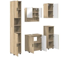 Vonios baldų rinkinys su saugykla 5 pcs Sonoma ąžuolas