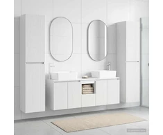 Vonios baldų rinkinys 5 vnt. Balta 33 x 34,5 x 160 cm