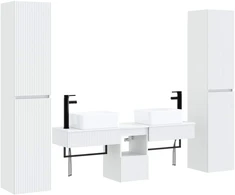 Vonios baldų rinkinys 5 vnt. Balta 33 x 34,5 x 160 cm